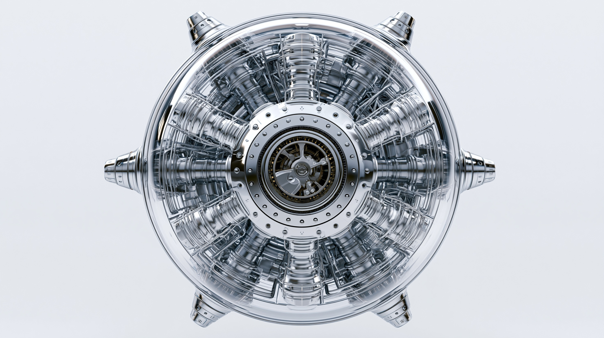 Precision-engineered engine assembly, studio detail